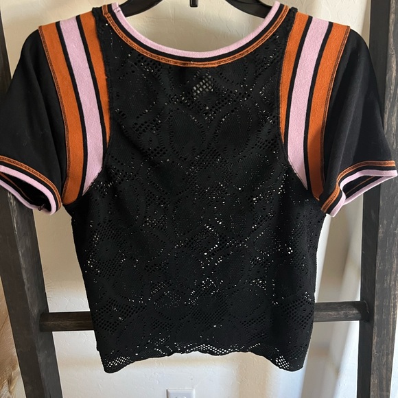 We the Free Black Lace T shirt, size S - Picture 4 of 8